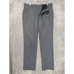 Banana Republic Dress Pants Men 36x34 Gray Striped Tailored Slim Fit Flat Front